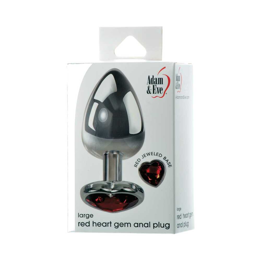 ADAM & EVE - PLUG ANAL COM GEMA EM FORMA DE CORAÇÃO VERMELHA TAMANHO GRANDE