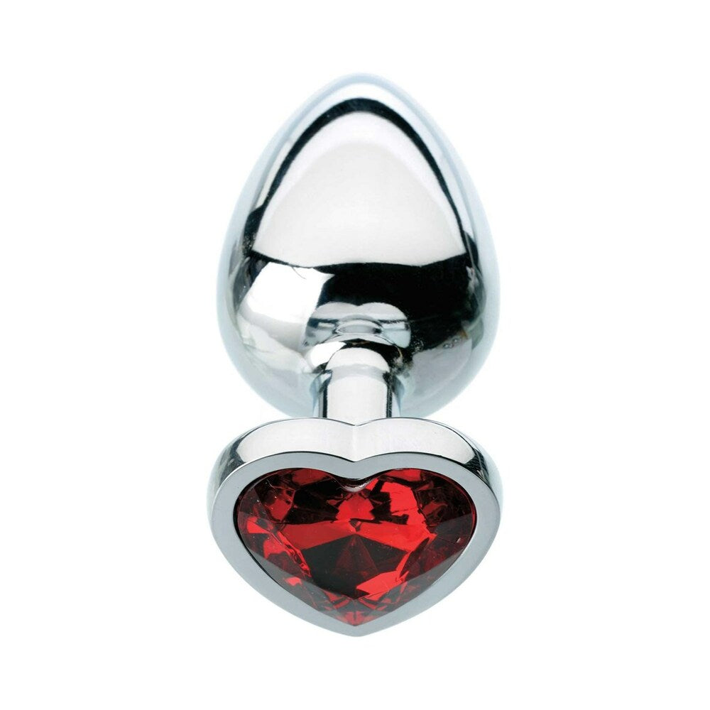 ADAM & EVE - PLUG ANAL COM GEMA EM FORMA DE CORAÇÃO VERMELHA TAMANHO GRANDE
