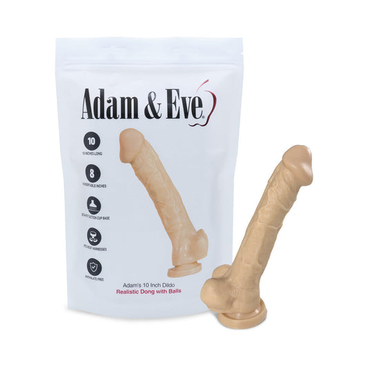 ADAM & EVE - ADAM'S COCK 10 IN. DILDO (BAG PACKAGING)