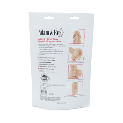 ADAM & EVE - ADAM'S COCK 10 IN. DILDO (BAG PACKAGING)