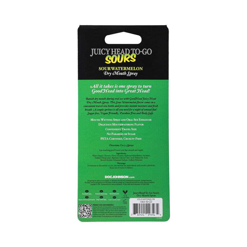 DOC JOHNSON - GOODHEAD JUICY HEAD DRY MOUTH SPRAY TO-GO SOUR WATERMELON 0.3 OZ.