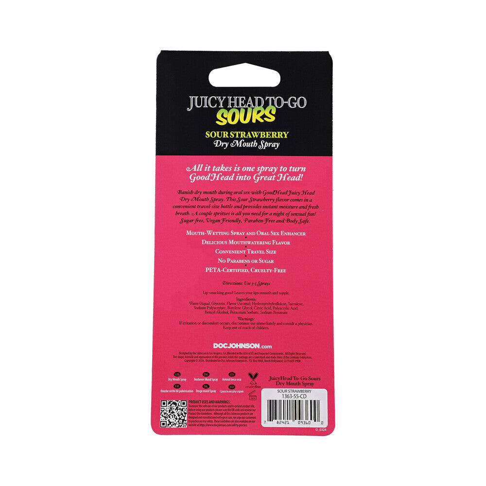DOC JOHNSON - GOODHEAD JUICY HEAD DRY MOUTH SPRAY TO-GO SOUR STRAWBERRY 0.3 OZ.