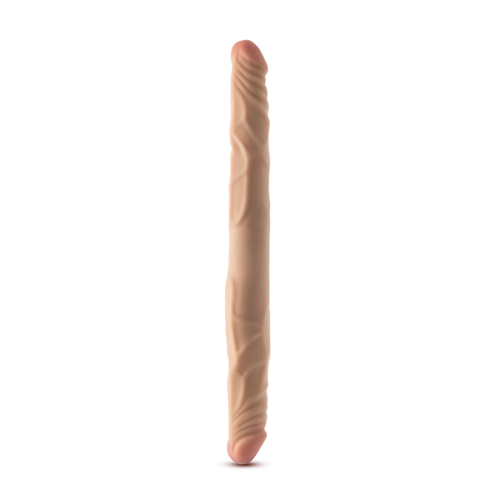 BLUSH - DR. SKIN PLUS 14 IN. POSABLE DOUBLE DONG BEIGE