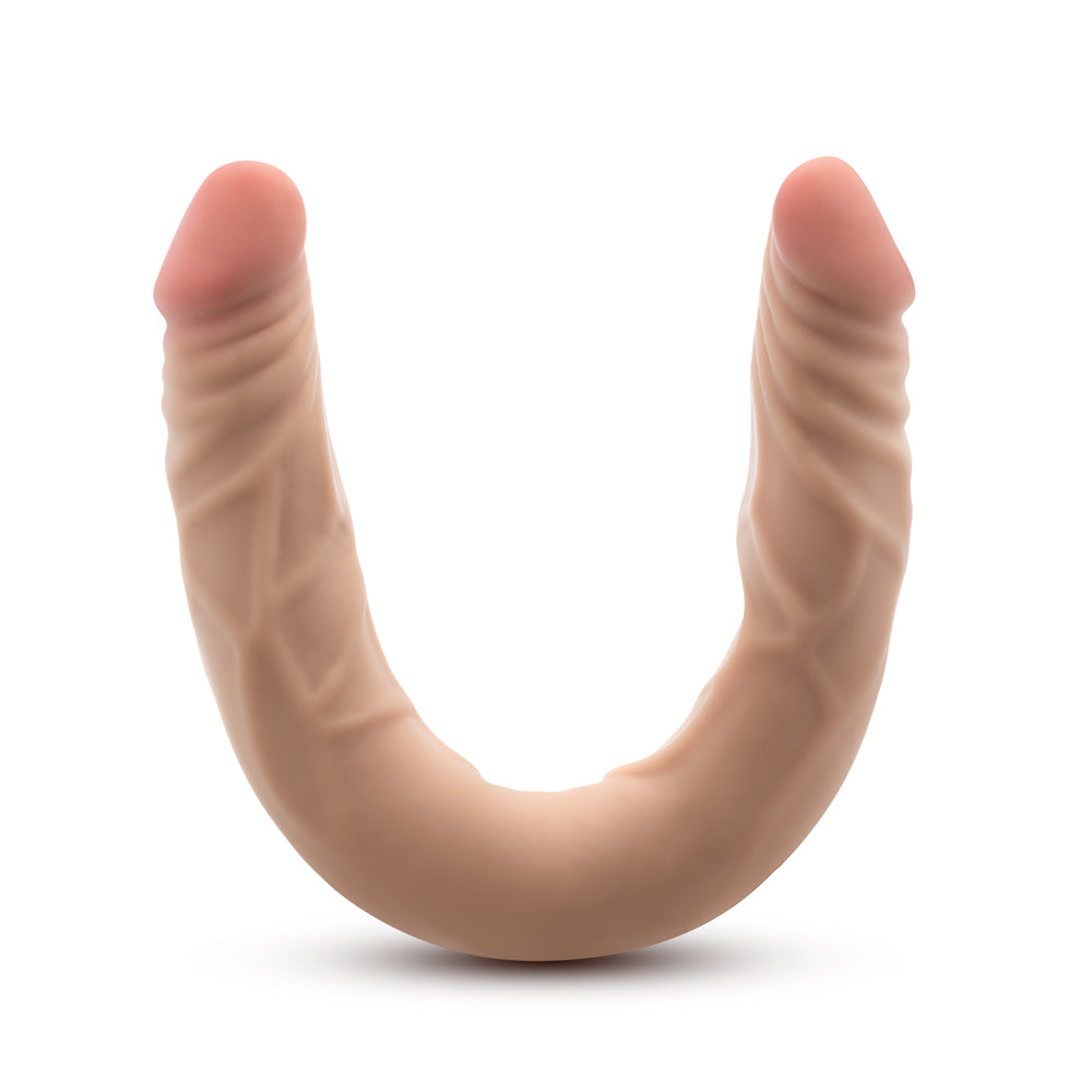 BLUSH - DR. SKIN PLUS 14 IN. POSABLE DOUBLE DONG BEIGE