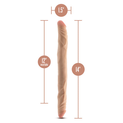 BLUSH - DR. SKIN PLUS 14 IN. POSABLE DOUBLE DONG BEIGE