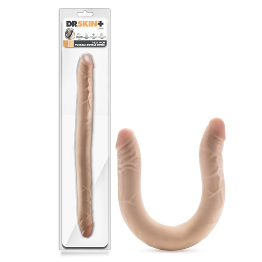 BLUSH - DR. SKIN PLUS 42 CM. DOUBLE DONG ARTICULÁVEL BEGE