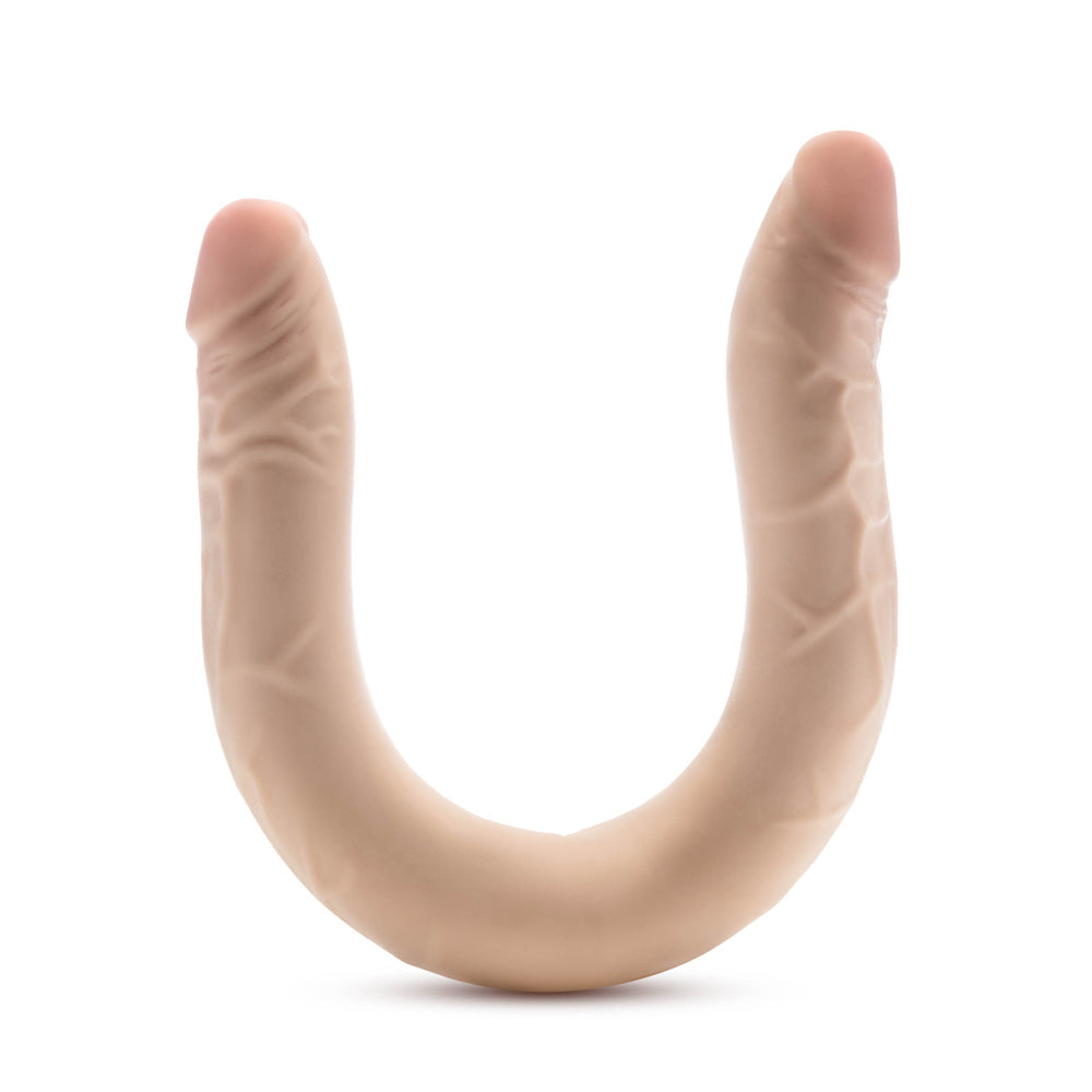 BLUSH - DR. SKIN PLUS 16.5 IN. POSABLE DOUBLE DONG BEIGE