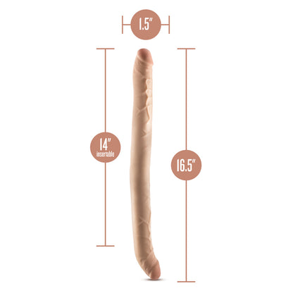 BLUSH - DR. SKIN PLUS 16.5 IN. POSABLE DOUBLE DONG BEIGE