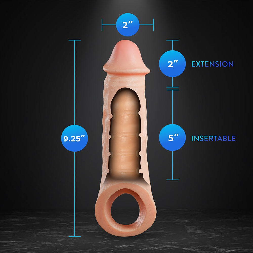 BLUSH - PERFORMANCE PLUS INTREPID 2 IN. SILICONE PENIS XTENDER BEIGE