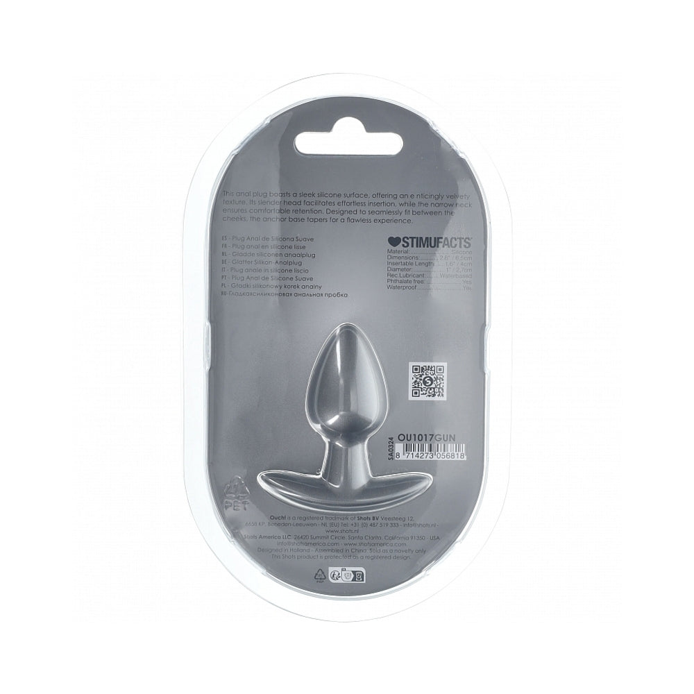 SHOTS - AI! DISPOSITIVO ANAL SUAVE EM SILICONE PEQUENO 6,6 CM. GUN METAL