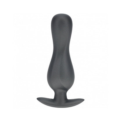 SHOTS - OUCH! SMOOTH SILICONE CURVY ANAL PLUG 4.6 IN. GUN METAL