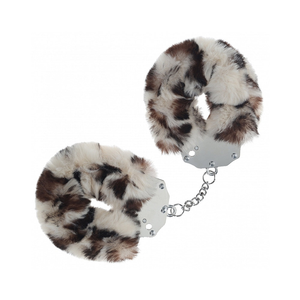 SHOTS - OUCH! HEAVY-DUTY FLUFFY HANDCUFFS SNOW LEOPARD
