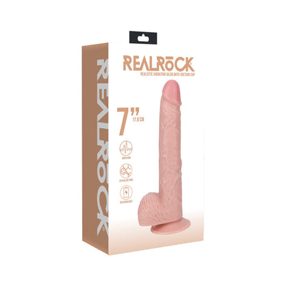 SHOTS - REALROCK 7 IN. VIBRATING COCK WITH BALLS REGULAR STRAIGHT