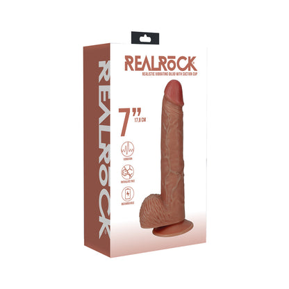 SHOTS - REALROCK 7 IN. VIBRATING COCK WITH BALLS REGULAR STRAIGHT