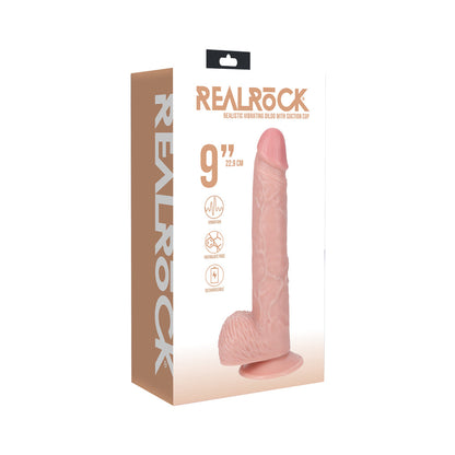 SHOTS - REALROCK 9 IN. VIBRATING COCK WITH BALLS REGULAR STRAIGHT