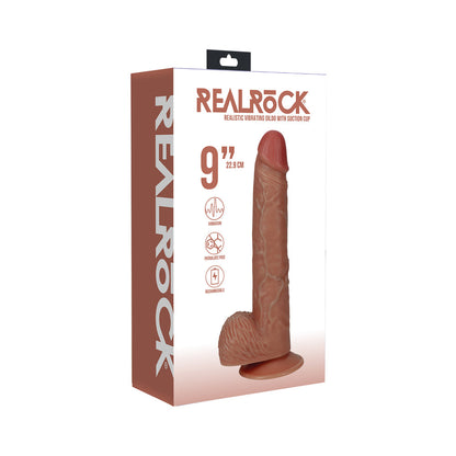SHOTS - REALROCK 9 IN. VIBRATING COCK WITH BALLS REGULAR STRAIGHT