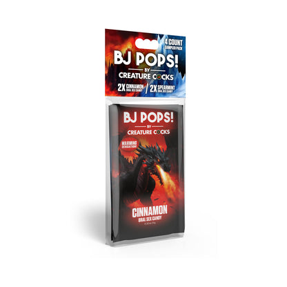 XR BRANDS - CREATURE COCKS BJ POPS! CANELA/HORTELÃ-PIMENTA CONJUNTO DE AMOSTRAS DE 4 PEÇAS