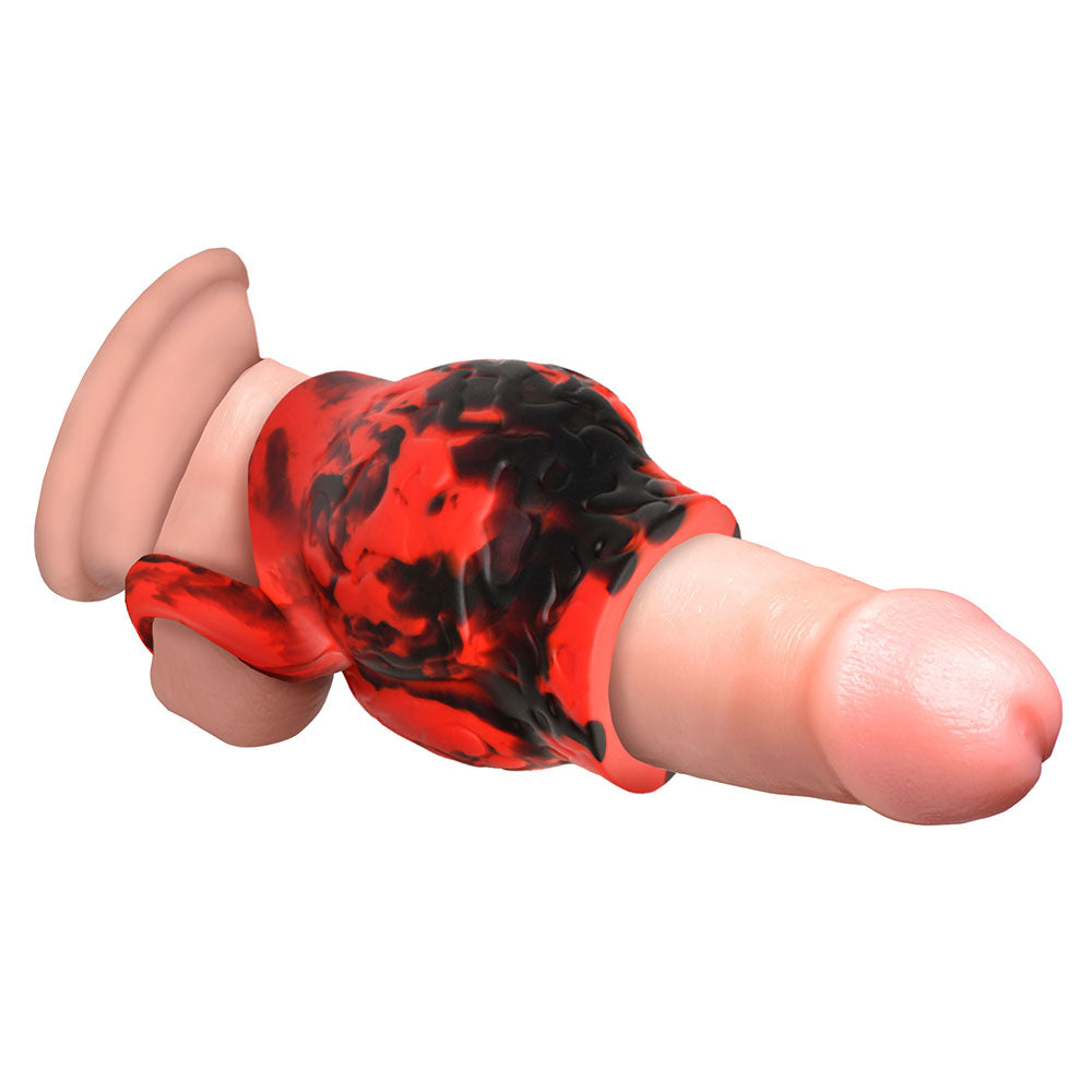 XR BRANDS - CREATURE COCKS HELL HOUND SILICONE GIRTH ENHANCER WITH BALL STRAP