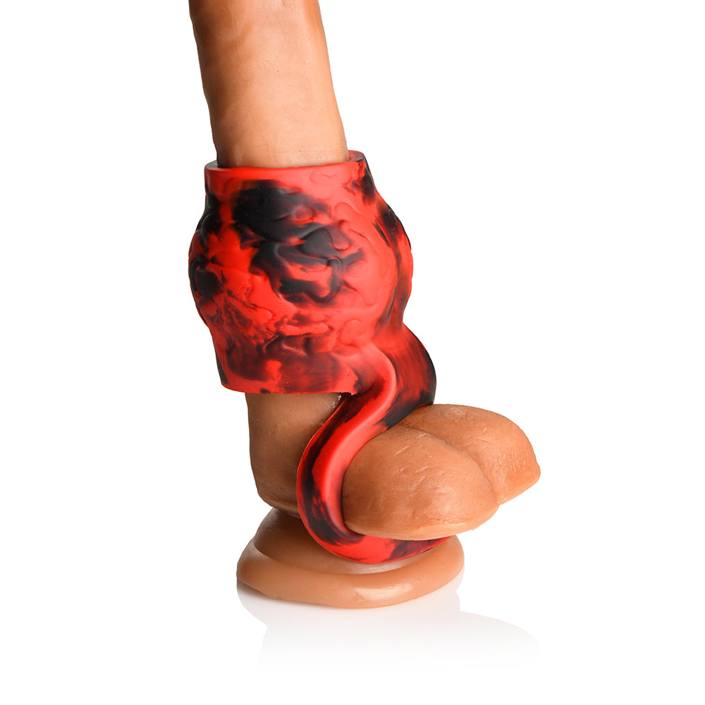 XR BRANDS - CREATURE COCKS HELL HOUND SILICONE GIRTH ENHANCER WITH BALL STRAP
