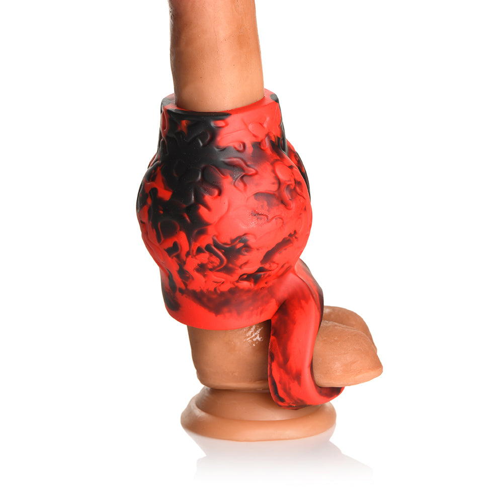 XR BRANDS - CREATURE COCKS HELL HOUND SILICONE GIRTH ENHANCER WITH BALL STRAP