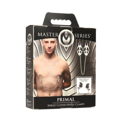 XR BRANDS - MASTER SERIES PRIMAL SPIKED CLOVER NIPPLE CLAMPS