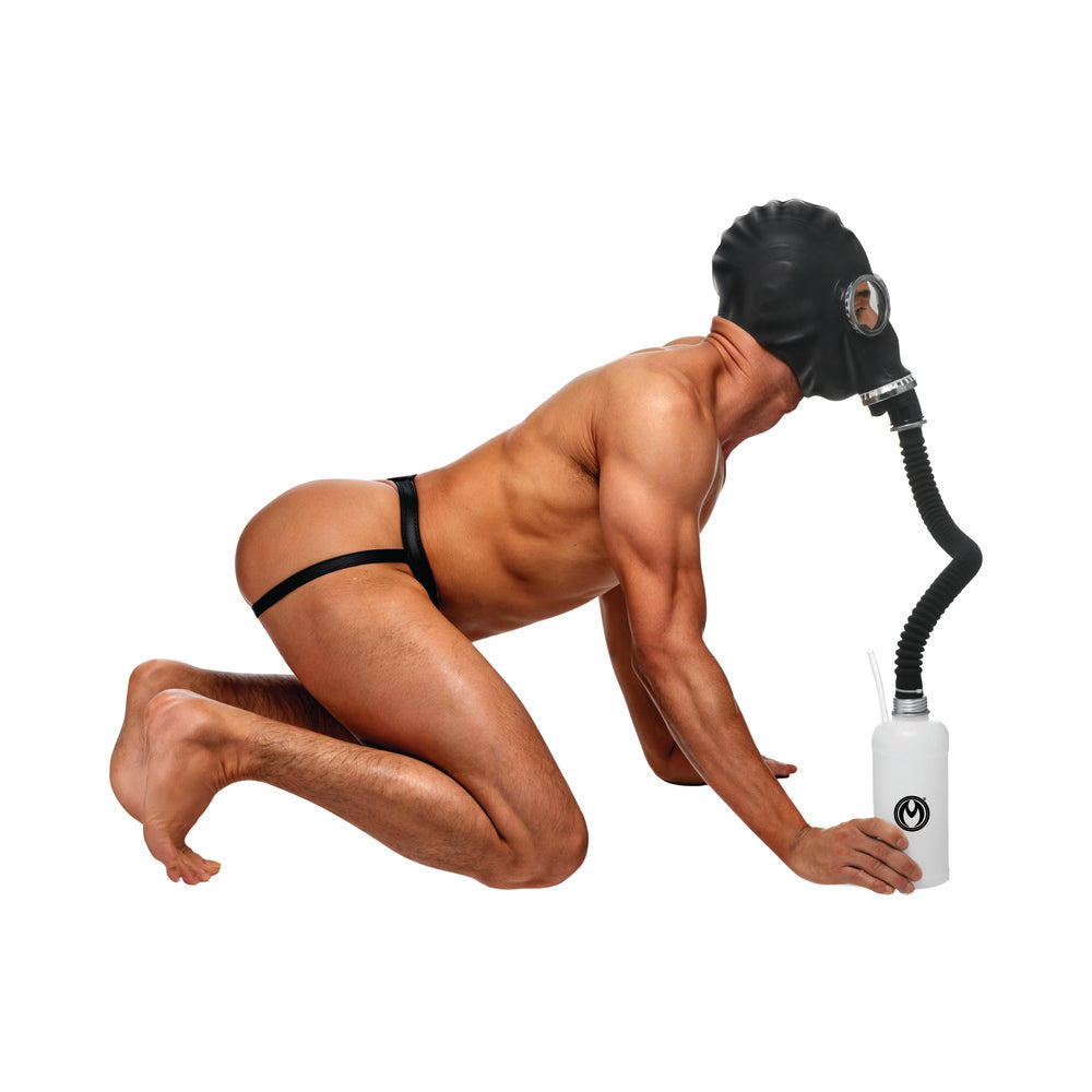 XR BRANDS - MASTER SERIES RUBBER GAS MASK WITH BOTTLE