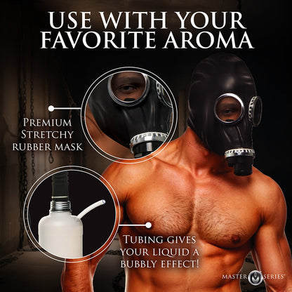 XR BRANDS - MASTER SERIES RUBBER GAS MASK WITH BOTTLE