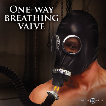 XR BRANDS - MASTER SERIES RUBBER GAS MASK WITH BOTTLE