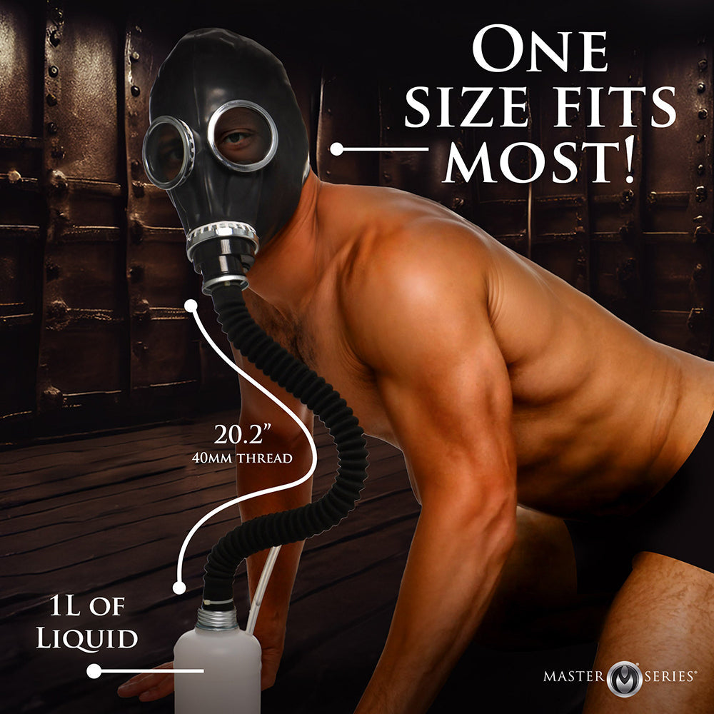 XR BRANDS - MASTER SERIES RUBBER GAS MASK WITH BOTTLE