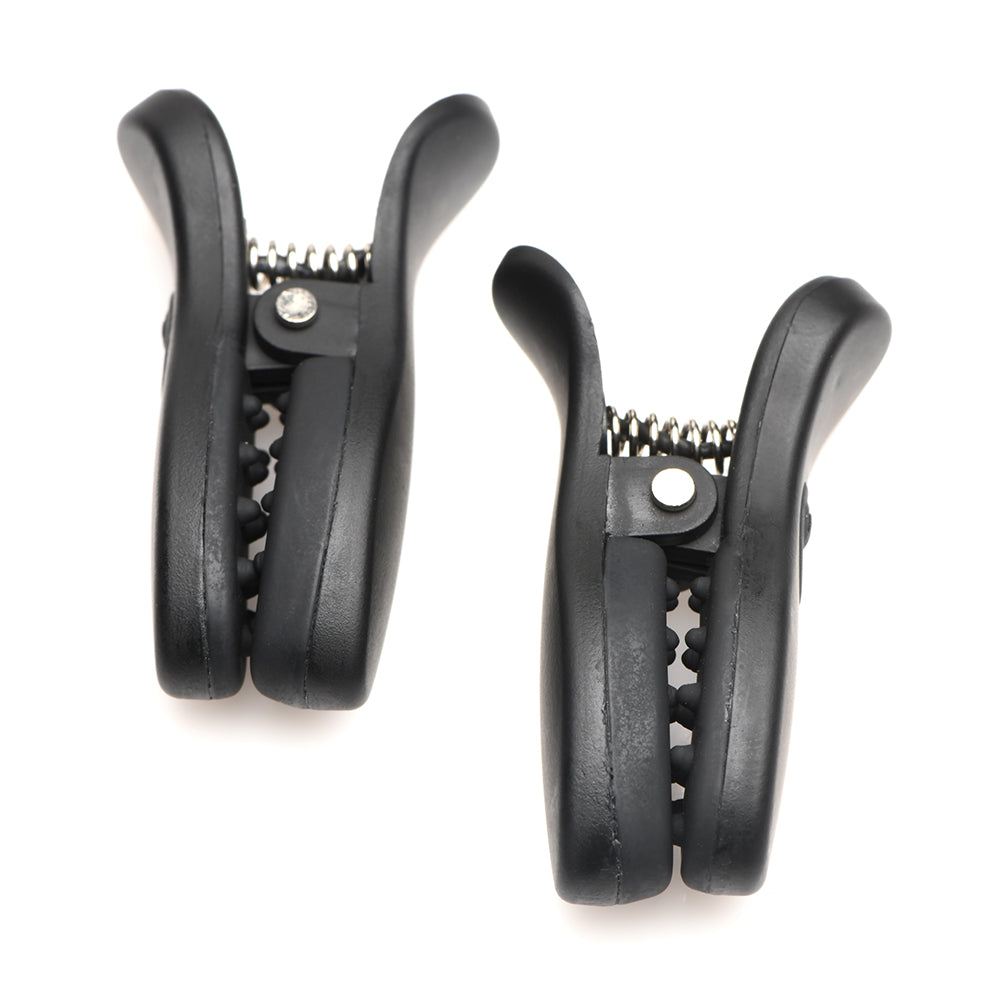 XR BRANDS - MASTER SERIES VIBRATING NIPPLE CLAMPS WITH RECHARGEABLE CASE