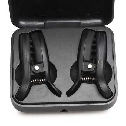 XR BRANDS - MASTER SERIES VIBRATING NIPPLE CLAMPS WITH RECHARGEABLE CASE