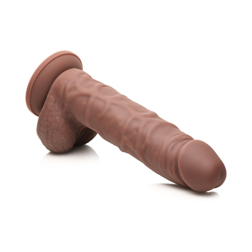 CURVE NOVELTIES - EASY RIDERS 7 IN. SILICONE DILDO WITH BALLS DARK