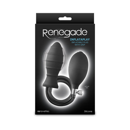 NS NOVELTIES - RENEGADE INFLATAPLAY INFLATABLE PLUG WITH GRIP BLACK