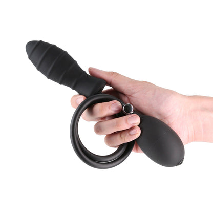 NS NOVELTIES - RENEGADE INFLATAPLAY INFLATABLE PLUG WITH GRIP BLACK