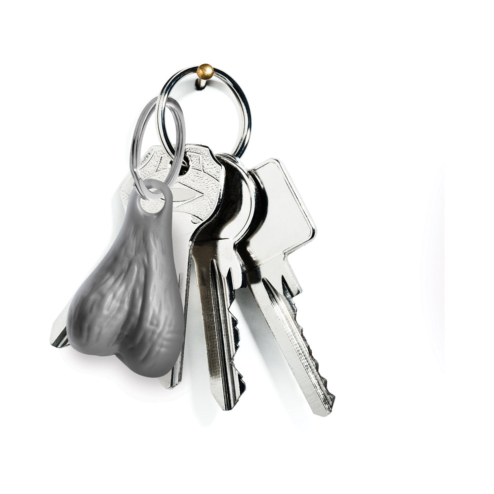 XR BRANDS - BIG BALLERS NUTS KEYCHAIN SILVER
