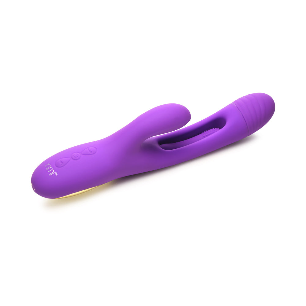 XR BRANDS - FLICKERS TRI-FLICK FLICKING SILICONE RABBIT VIBRATOR