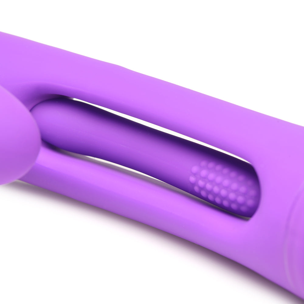 XR BRANDS - FLICKERS TRI-FLICK FLICKING SILICONE RABBIT VIBRATOR