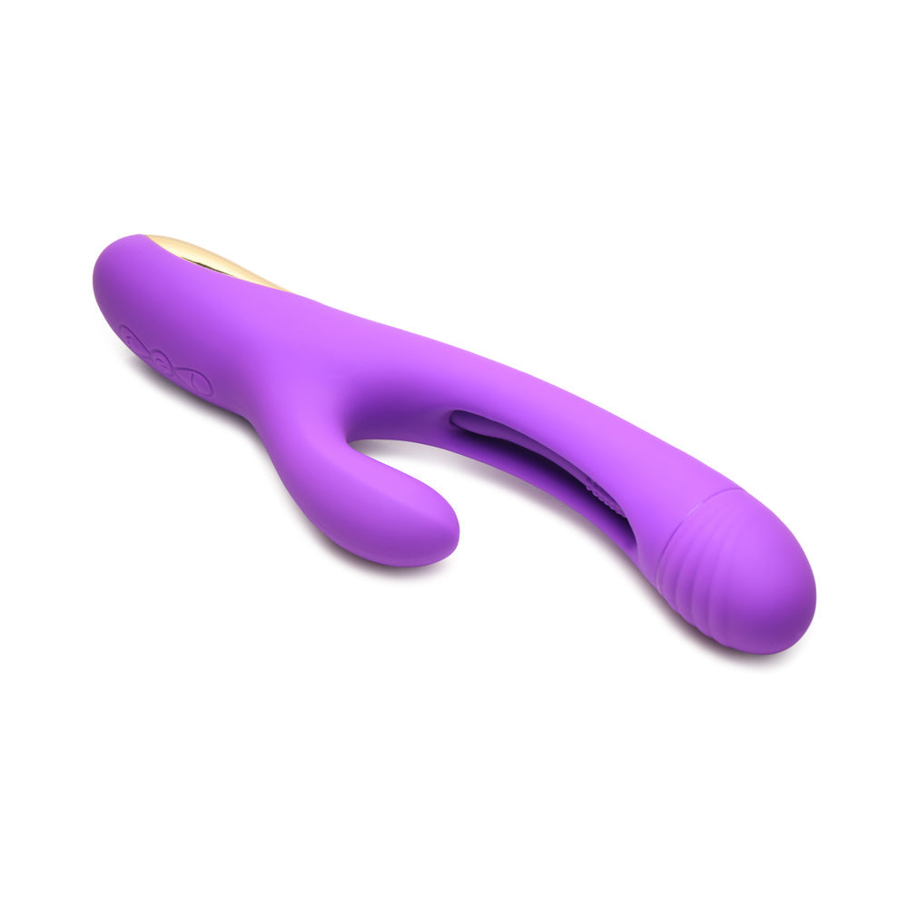 XR BRANDS - FLICKERS TRI-FLICK FLICKING SILICONE RABBIT VIBRATOR