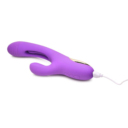 XR BRANDS - FLICKERS TRI-FLICK FLICKING SILICONE RABBIT VIBRATOR
