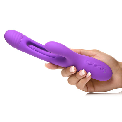 XR BRANDS - FLICKERS TRI-FLICK FLICKING SILICONE RABBIT VIBRATOR