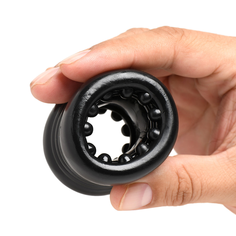 XR BRANDS - MASTER SERIES BALL STACK BALL STRETCHER BLACK
