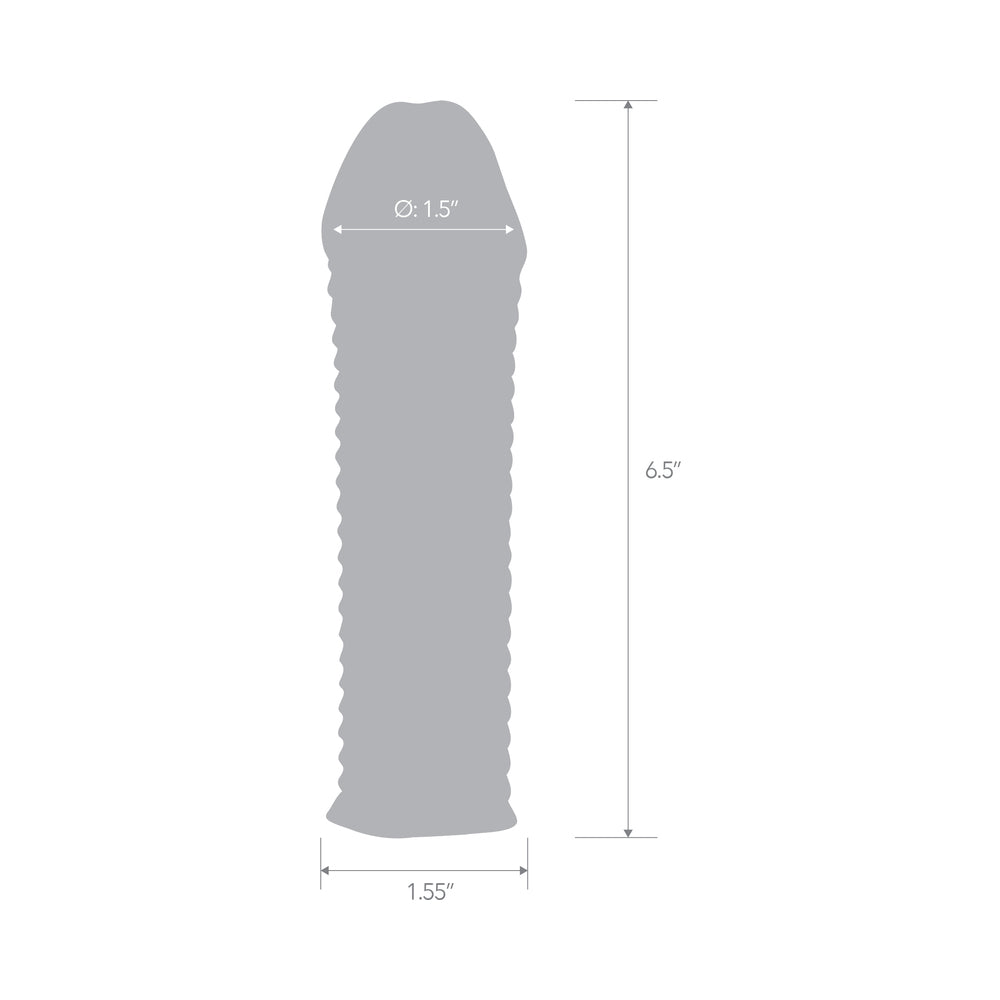 ELECTRIC EEL - BLUE LINE 6.5 IN. CLEAR TEXTURED PENIS ENHANCING SLEEVE EXTENSION