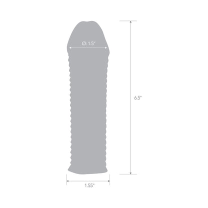 ELECTRIC EEL - BLUE LINE 6.5 IN. CLEAR TEXTURED PENIS ENHANCING SLEEVE EXTENSION