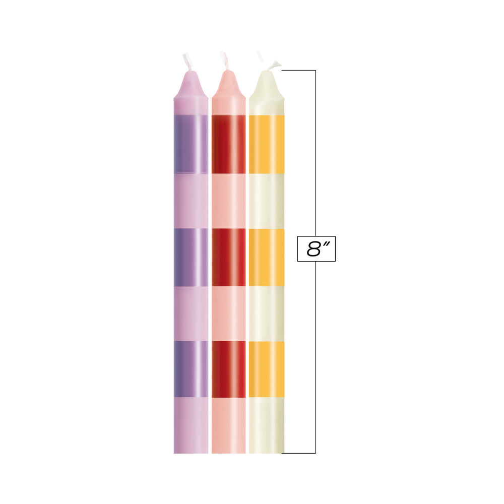 ICON BRANDS - THE 9'S MAKE ME MELT SENSUAL WARM DRIP CANDLES 3PK STRIPES PASTELLINES