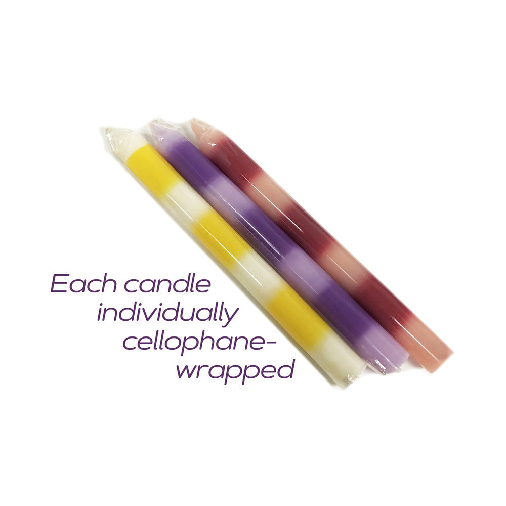 ICON BRANDS - THE 9'S MAKE ME MELT SENSUAL WARM DRIP CANDLES 3PK STRIPES PASTELLINES
