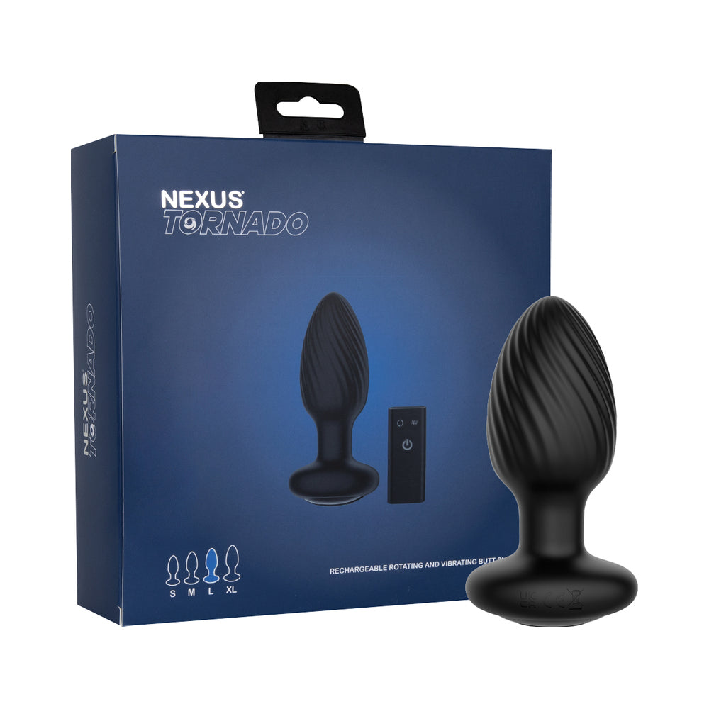 NEXUS - TORNADO LARGE ROTATING AND VIBRATING BUTT PLUG WITH REMOTE CONTROL