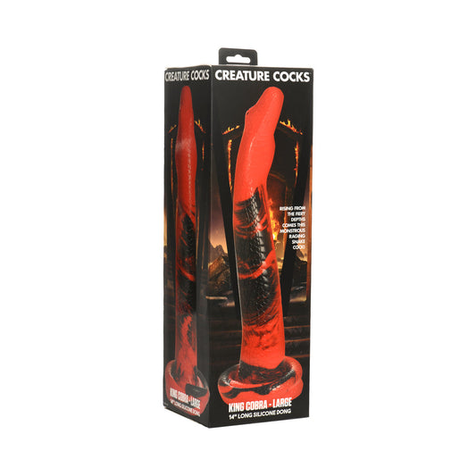XR BRANDS - CREATURE COCKS KING COBRA LARGE 14 IN. LONG SILICONE DONG