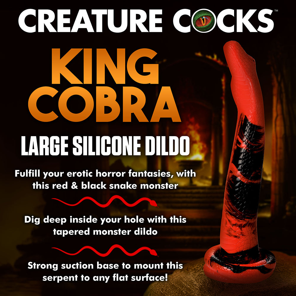 XR BRANDS - CREATURE COCKS KING COBRA LARGE 14 IN. LONG SILICONE DONG