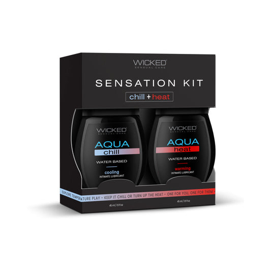 WICKED - KIT DE SENSAÇÃO DE CUIDADO SENSUAL LUBRIFICANTES ÍNTIMOS DE EFEITO FRIO E CALOR 42,5 G.