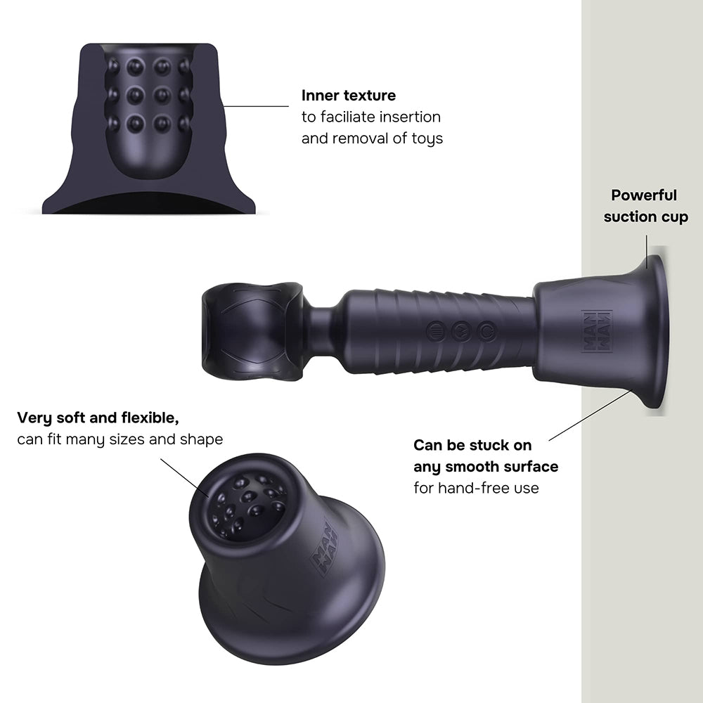 LOVELY PLANET - SUPORTE UNIVERSAL PARA VIBRADOR MAN WAN HOLDEN PRETO AMEIXA